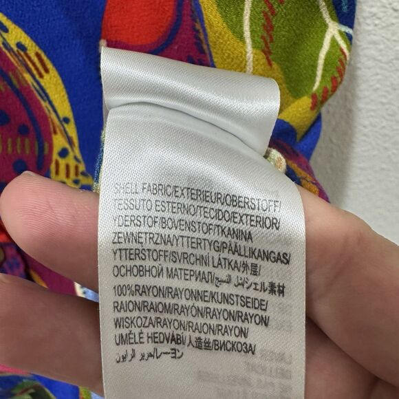 Farm Rio Tropical Button Down Shirt Banana Beaks Floral Mixed Print Sz S - Picture 5 of 9